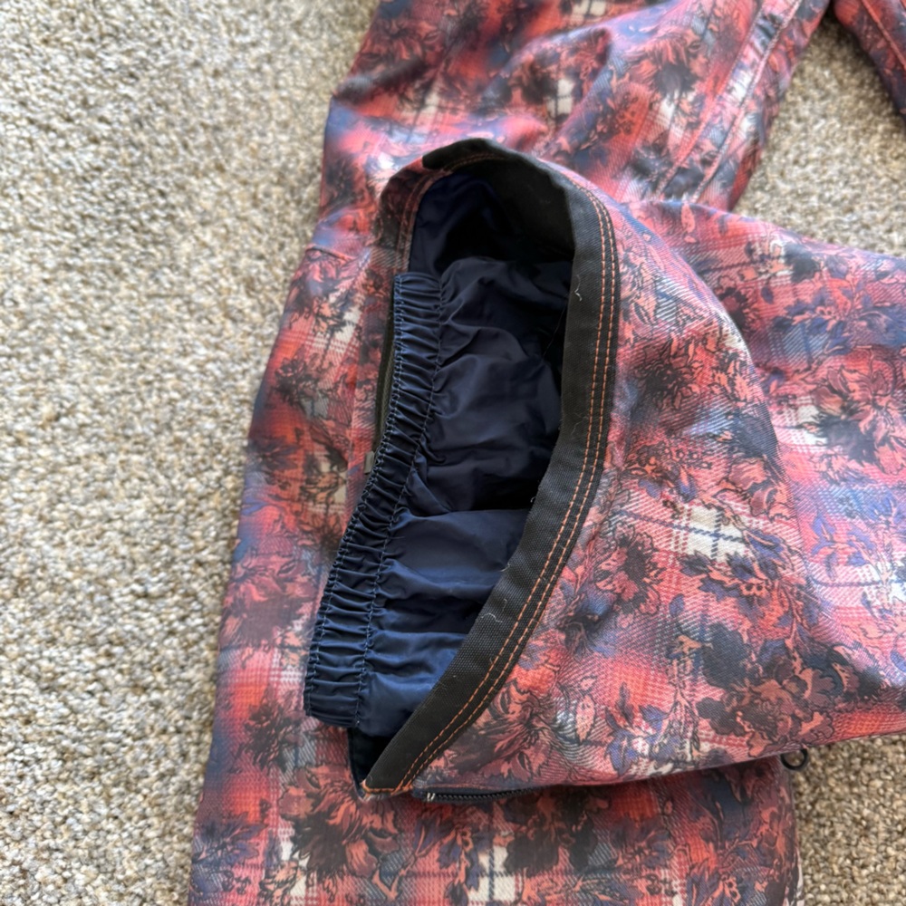Burton Red and Black Plaid Snow Bib Overalls - Picture 7 of 7